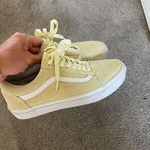 Old Skool pastel yellow suede Vans